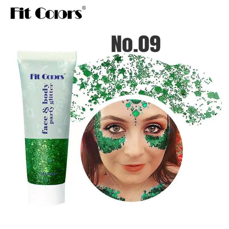 14 цветов Макияж Синие блестки Жидкие тени для век Жидкий сценический макияж Лицо Тела Блеск Яркие тени для век