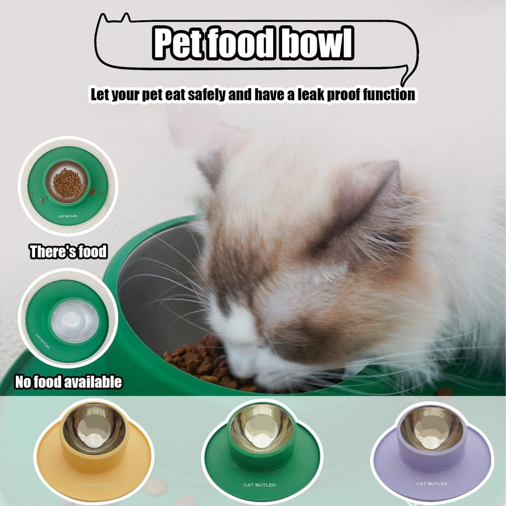 Silicone Stainless Steel Pet Non- And Leak-proof Eating And Drinking -purpose Easy To Clean Dog Fixed Dog Food Bowl