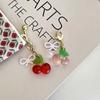 Lovely Crystal Cherry Keychain Strawberry Peal Keyring Pendants Shoe Buckle For Women Girls Handbag Decor Charm Diy Jewelry Gift