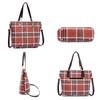 Новая модная клетчатая сумка-набор из шести предметов, сумка «мать и дитя», полосатая сумка через плечо, сумка через плечо, женская сумка в стиле ретро большой вместимости