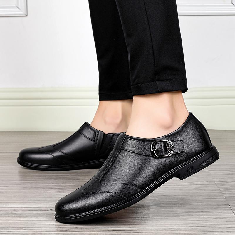 Мужские оксфорды на шнуровке, осенние, из натуральной кожи, модные, для отдыха, деловые, повседневные, мужские туфли, дышащие, массивные, рабочие, мужские туфли