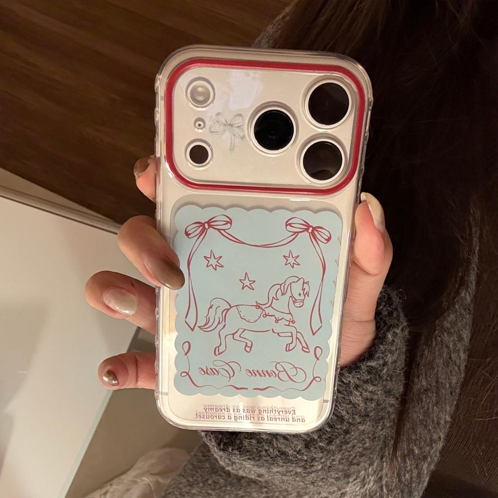 Прозрачный Пони Подходит для Чехла на Мобильный Телефон Apple 17 Iphone17promax Рождественский Год 13 Мультяшный Характер 15 Мягкий Комплект
