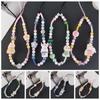 Universal Phone Charm Beads Short Mobile Phone Lanyard Cartoon Beaded Phone Chain U Disk Pendant