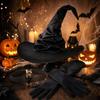 3/4pcs Spider Witch Hat Gloves Curved Brim Halloween Cosplay Outfit Witch Costume  Halloween