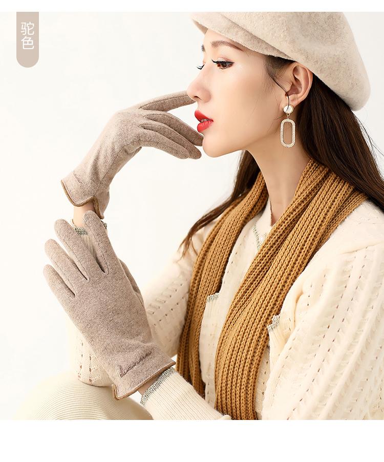 Hengyuanxiang gloves for women in autumn and winter, with fleece lining for warmth, wind and cold resistance, soft and comfortable