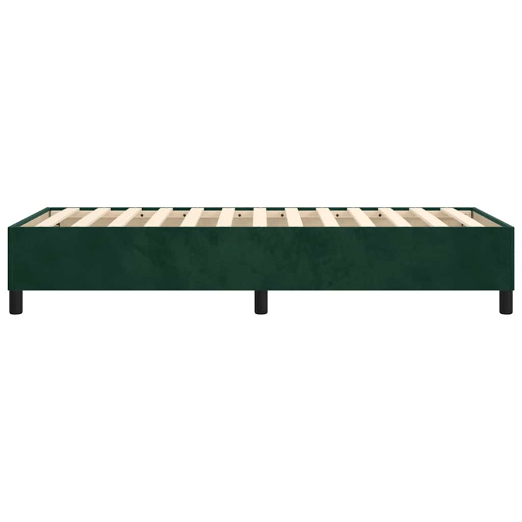 Box Spring Bed Frame Dark Green 90 x 190 cm Velvet