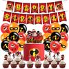 Mr. Incredibles Birthday Decorations Party Set, The Incredibles Red and Black, Animated Movie Characters, Kids, Cute, Funny, Superhero, Boys, Girls,