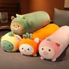 Soft Cute Fruit Animal Cylindrical Long Pillow Cute Radish Rabbit Dinosaur Doll Girl Bed Sleeping Holding Doll Pillow