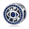 S925 Silver Evil Eye Blue Sapphire Glass Beads Tima Decorative Strands for Jewelry Making