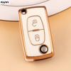 TPU Чехол-книжка для брелока автомобиля Citroen C2 C3 C4 C5 C6 Xsara Berlingo Для Peugeot 207 307 308 407 607 807 Защитный чехол для брелока