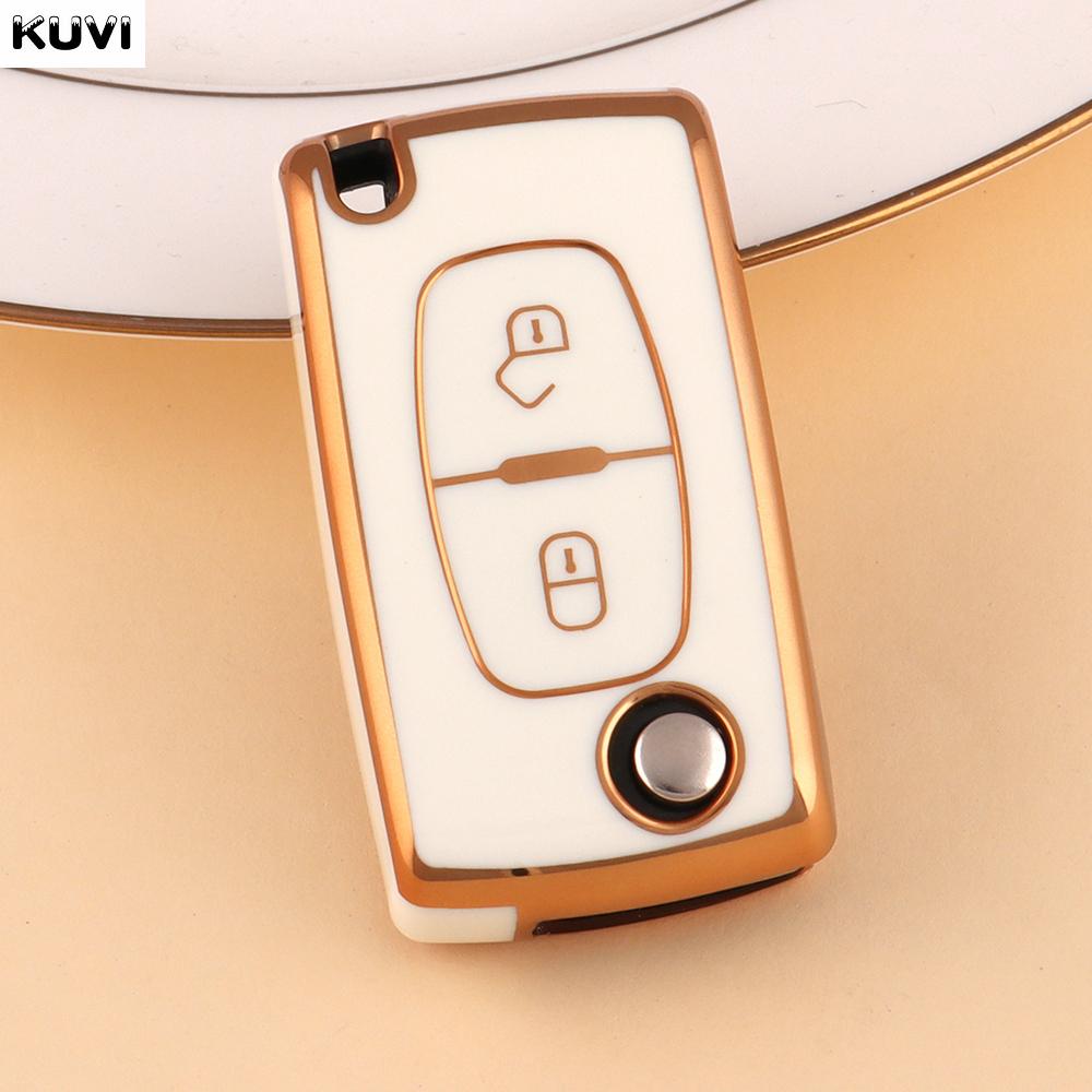TPU Чехол-книжка для брелока автомобиля Citroen C2 C3 C4 C5 C6 Xsara Berlingo Для Peugeot 207 307 308 407 607 807 Защитный чехол для брелока