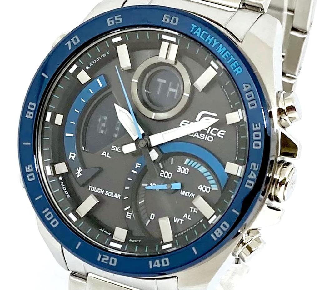 EDIFICE Смартфон, Tough Solar, Деловые, Нержавеющая сталь, Водонепроницаемые, CASIO, Bluetooth, Совместимость, ECB-900DB-1B, Хронограф, Календарь, Аналогово-цифровые,
