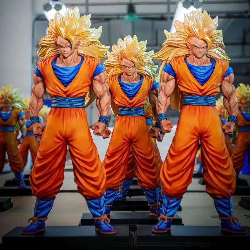 34 см Аниме Dragon Ball Z Супер Сайян 3 Сын Гоку Фигурки Действия Стоячая Модель ПВХ Статуя Настольное Украшение Орнамент Игрушки Подарки