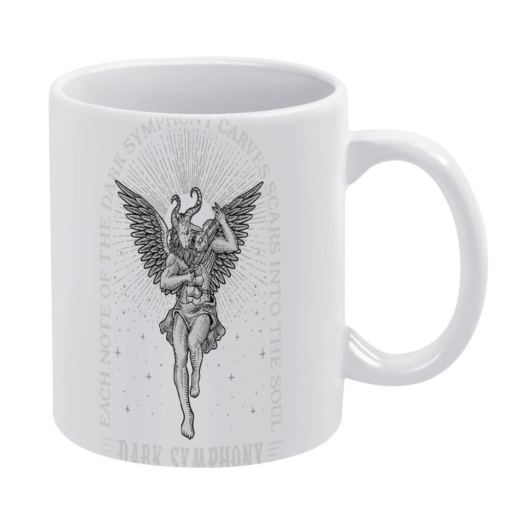 11oz White Coffee Mug with Dual-Side Print and Durable Ceramic Feel, Smooth Handle for Hot Drinks During Work or Home