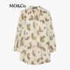 МО&Ко. Топ с принтом пейсли, рукавами-фонариками и V-образным вырезом, смешанный шелк 5A+