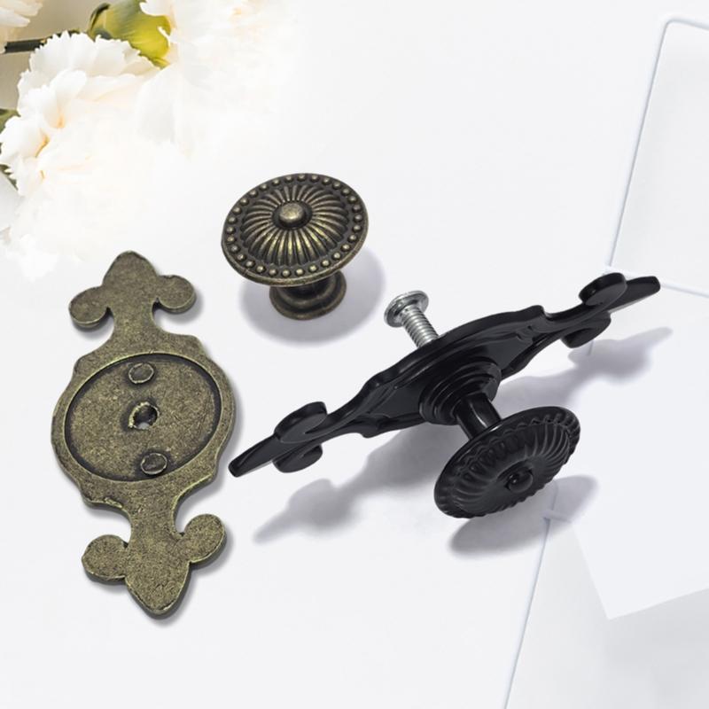 Набор из 2 антикварных ручек для ящиков, ретро ручки для шкафа, легкая установка, прочный дизайн, длина 7,35 см для мебели