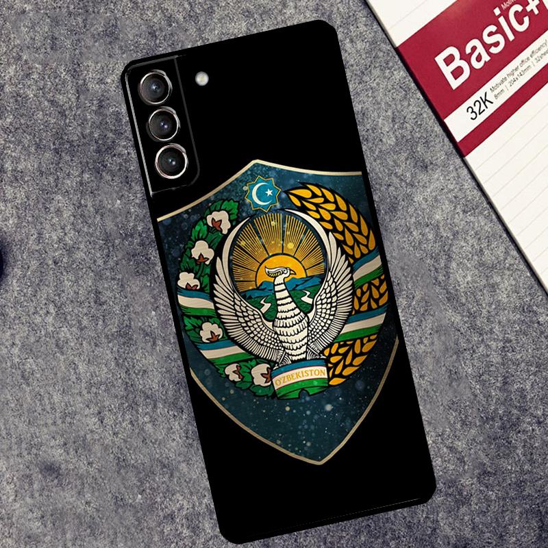 Чехол с эмблемой Национального Флага Узбекистана для Samsung Galaxy S25 S26 Ultra S20 S21 S22 S23 S10 Plus S25 FE S24 Ultra Чехол Coque