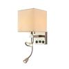 European LED Wall Lamp with USB: Dimmable Fabric Bedside Light for Bedrooms