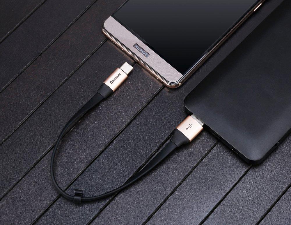 Кабель USB-C Baseus 0,23 м с держателем - Черный 2A