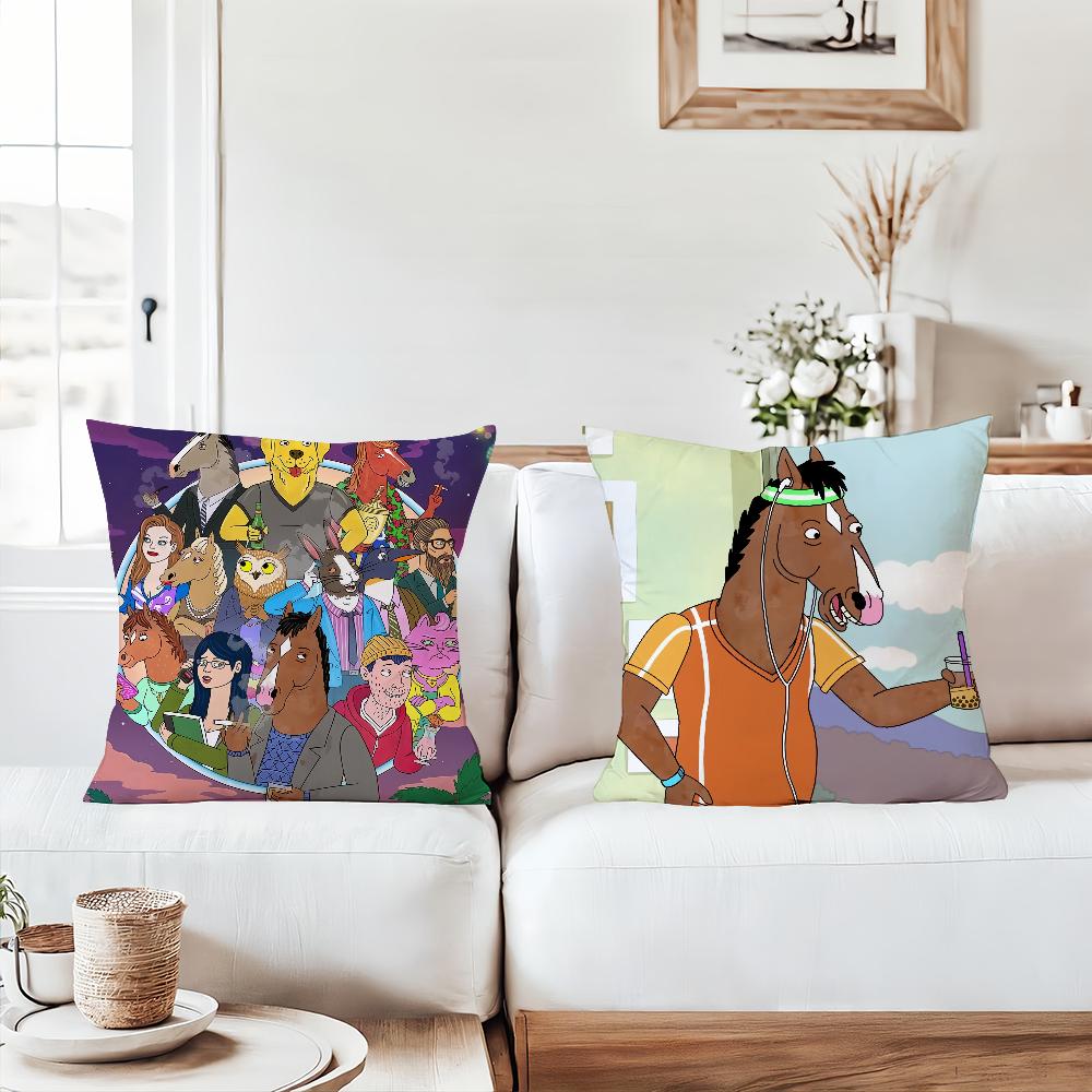 Cartoon BBoJack HHorseman Pillow Case Home Decoration Cushion Cover Suitable For Bedroom Car Office Sofa