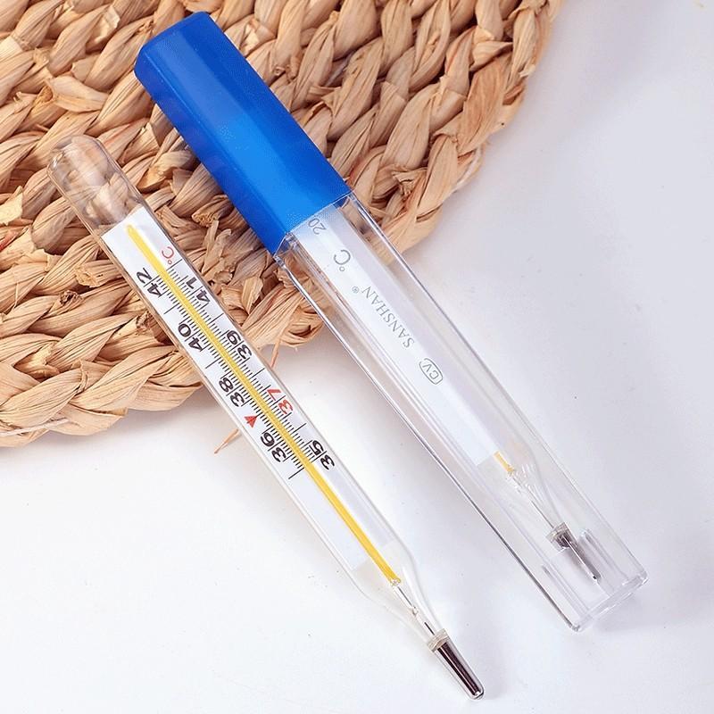 Non-Mercury Non-Toxic Classical Oral Glass Thermometer Dual Scale C&F Thermometer Large Screen Clinical Measurement Device Fever Temperature