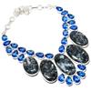 Larvikite Stone,Tanzanite Handmade 925 Sterling Silver Jewelry Necklace 18" N5b50