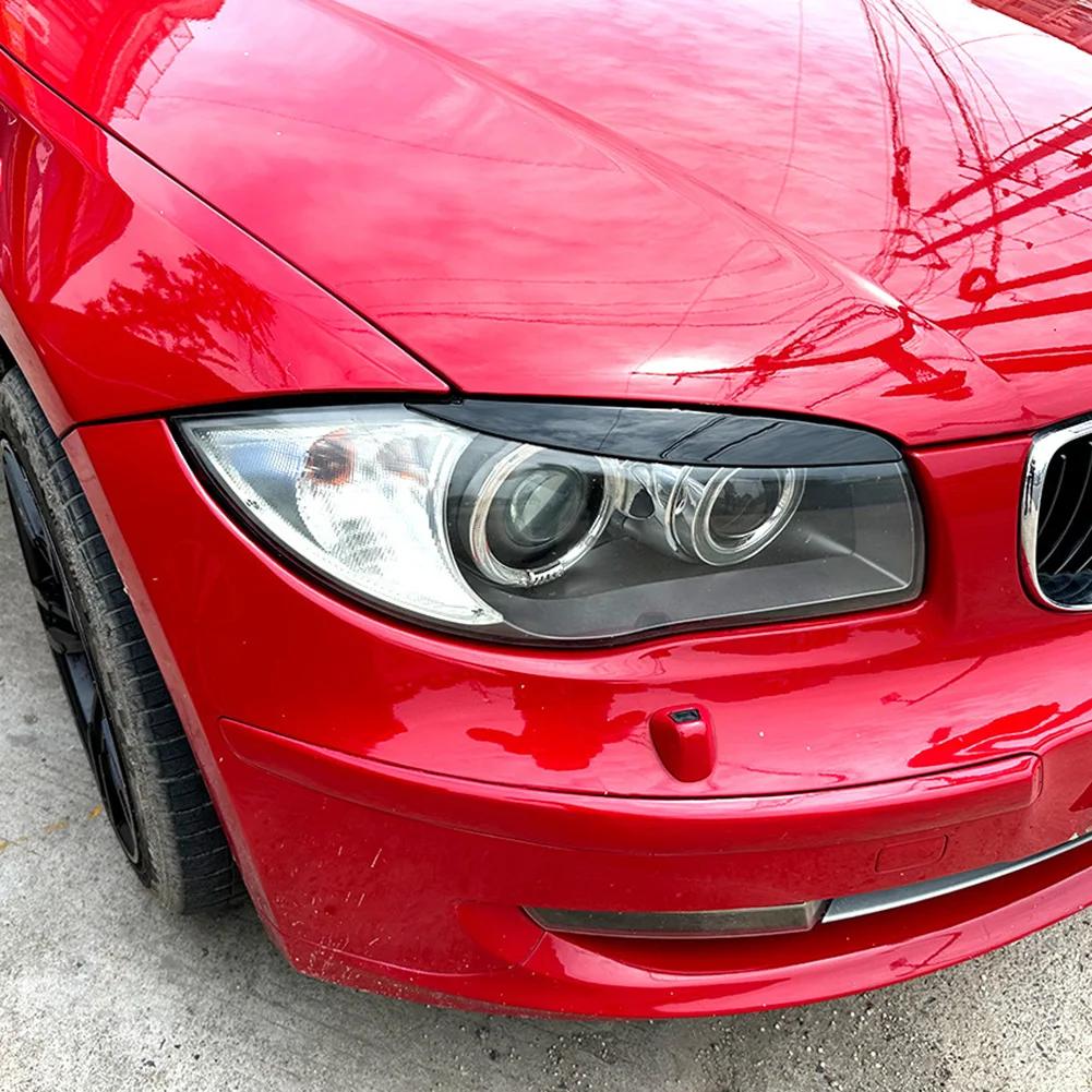 2pcs Car Headlight Eye Lid Covers Black Trim ABS Carbon Fiber Eye-catching For BMW 1 Series E87 E88 E81 E82 Eyelids Brows
