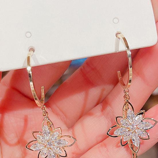 1 пара висячих серег с цветком, полые ювелирные изделия, серьги-капли с бахромой из искусственного хрусталя, подарки на день рождения