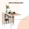 Folding Dining Table For 4 People 169 Cm Drop Leaf Table With Storage Shelves For Small Spaces Kitchen Dining Room Oak
