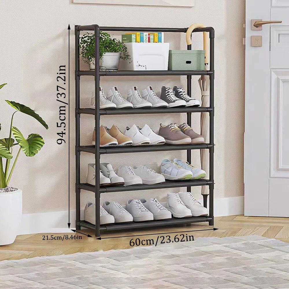 Five Layer Shoe Rack Large Capacity Simple Multi-Layer Armrest Shoe Rack Simple Dust-Proof Shoe Rack Storage Rack Dormitory Shoe