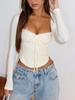 Di Yun Топ с кружевом и длинным рукавом в стиле Y2K Hot Girl – Мода для женщин Осень/Зима 2025