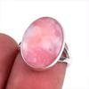 Натуральный розовый опал драгоценный камень 925 пробы серебро ювелирное кольцо размер 6 v0M01
