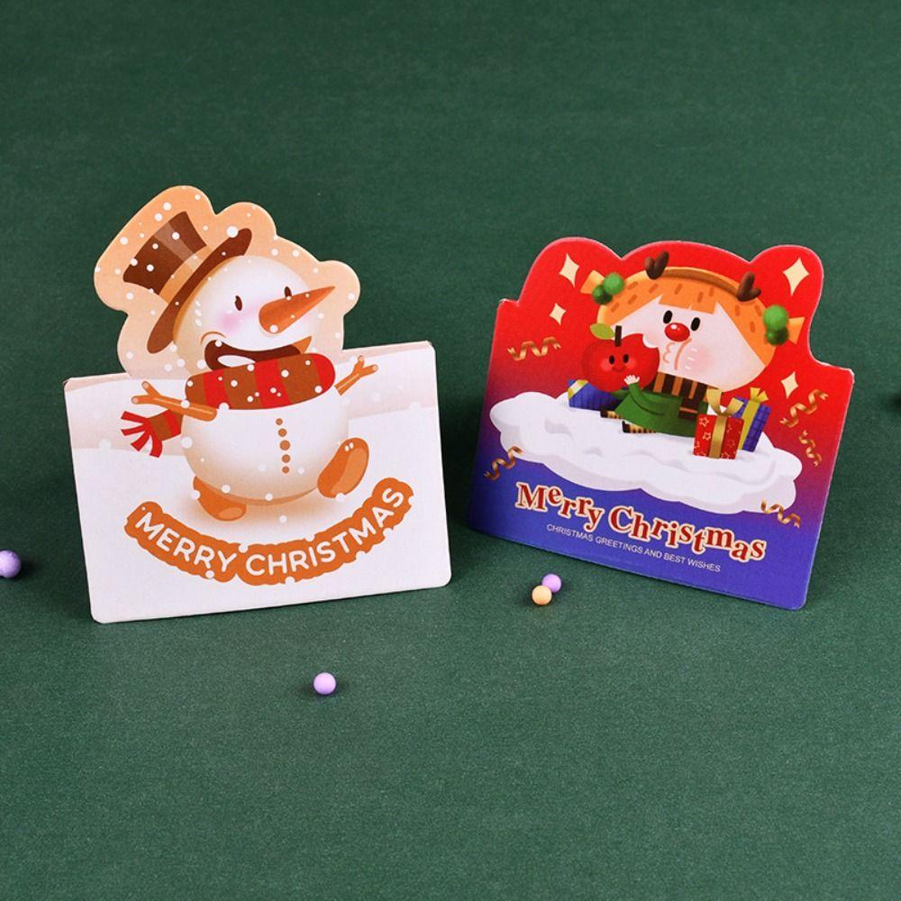 10 шт. Приглашения Счастливого Рождества Поздравительные открытки Рукописный текст Чистые бумажные открытки Приглашение для гостя