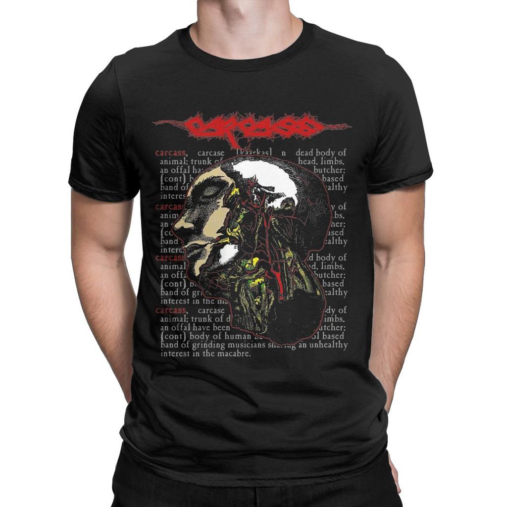 Футболки Carcass для мужчин 100% хлопок Потрясающая футболка с круглым вырезом Футболка с коротким рукавом Одежда Идея для подарка
