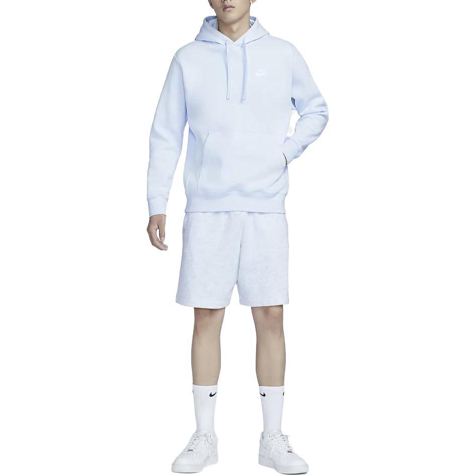 Nike Спортивная клубная флисовая однотонная мужская толстовка с капюшоном Футбольно-серая BV2655-085