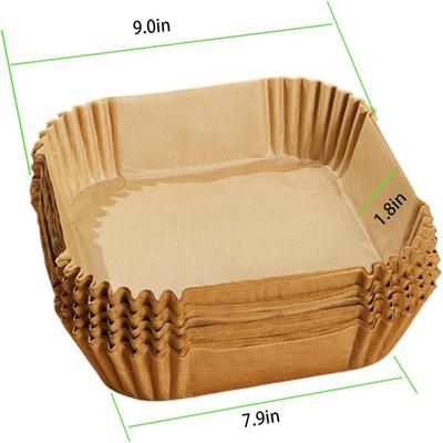 Большие бумажные вкладыши для аэрофритюрницы, жиронепроницаемые бумажные тарелки, принадлежности для выпечки, антипригарные коврики для выпечки, вощеная кондитерская бумага, посуда для выпечки пищевого класса, бар