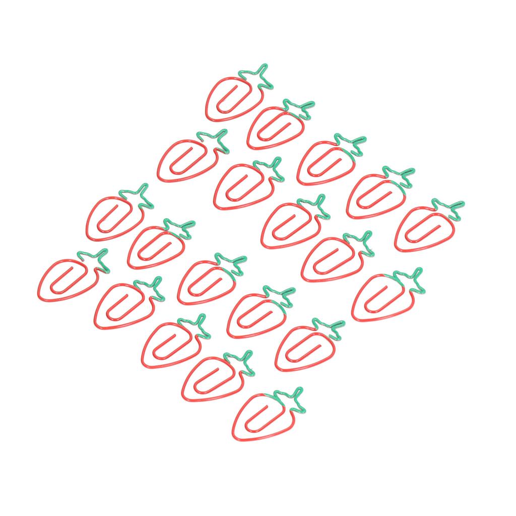 100 шт. Скрепки для бумаги «Клубника», Гальванизированный металл, Стиль «Клубника», Широкое применение, Милые скрепки для бумаги