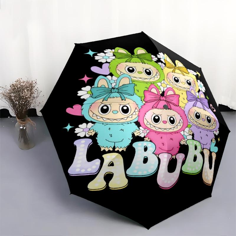 1PC LABUBU Automatic Umbrella - Suitable Travel Outdoor Portable Umbrella Birthday Gift Daily Essentials