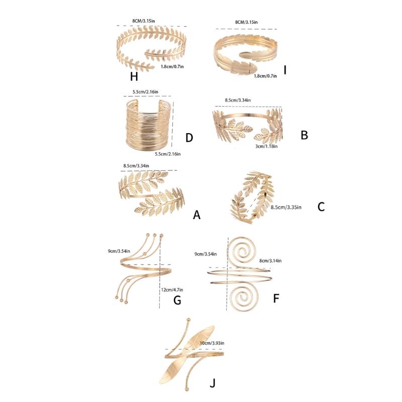 Upper Arm Chain Cuffs for Women Teens Armlet Bangle Bracelets for Girls Women Flexible Beach Jewelry Sparkly Leaf