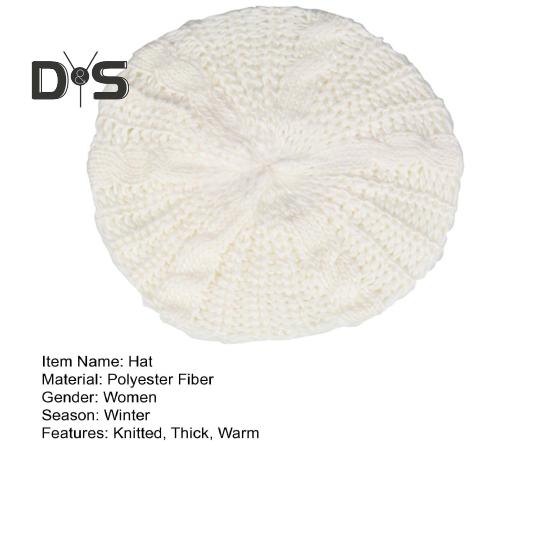 Женская осенне-зимняя вязаная шапка-чепчик, однотонная эластичная витая текстура, сохраняющая тепло, берет, кепка для фотосъемки, для активного отдыха на природе, путешествий, велоспорта