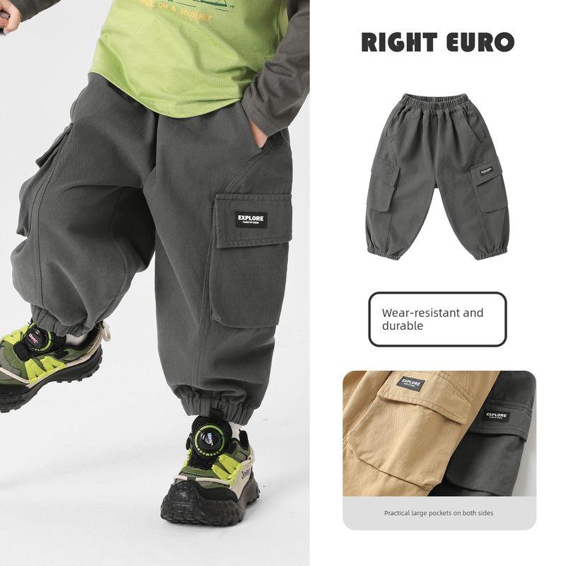 Boys' Outdoor Style Workwear Pants, Woven Fabric, 2026 New Spring and Autumn Models for Children