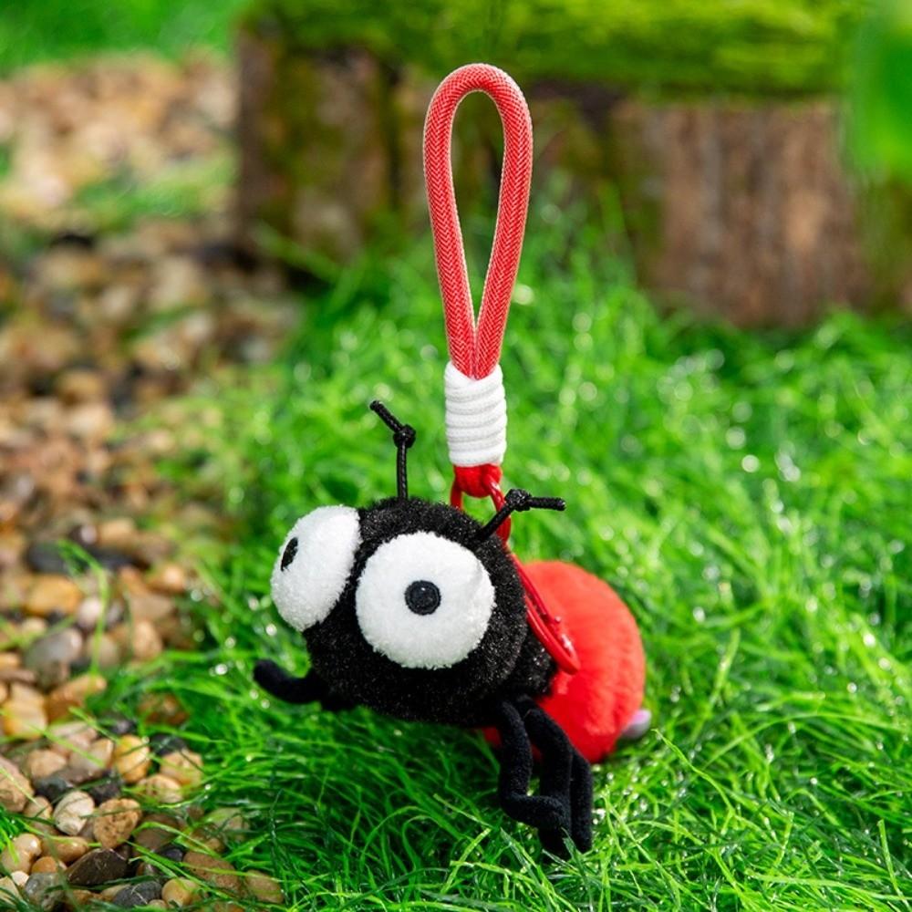 Ladybug Plush Insects Key Ring Cartoon Cockroach Key Chain Cute Moth Fly Pendant for Gifts