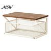 Home Coffee Bar Decor Station Organizer with Drawer, Tiered Organizer, Wooden Top Shelf, Tea Bag Holder Wire Mesh Drawers for Bags, Capsules,