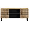 VidaXL Meuble TV noir 105x33,5x46 cm bois massif manguier brut, banc TV, meuble hifi, centre de divertissement, buffet TV, 4018628