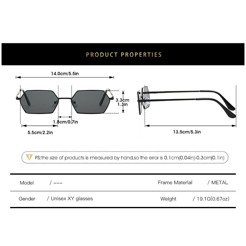 Металлические Солнцезащитные очки Маленькой Оправы Полигональной Формы Для Женщин Модные Ретро Очки Личность Высококлассные Солнцезащитные очки 340