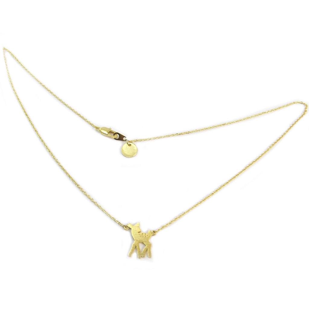 7bis [P6944] - Золотое колье ручной работы "Бэмби" - 14х10 мм.