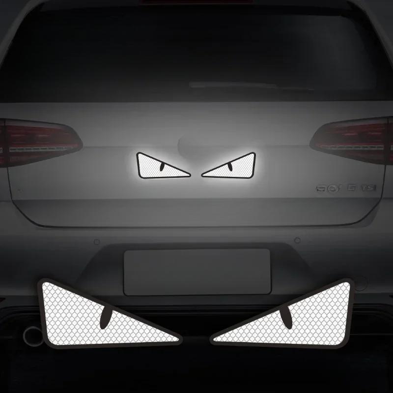 2 шт. Предупреждающая светоотражающая лента безопасности с изображением кошачьих глаз для автомобиля, грузовика, мотоцикла, прицепа, предупреждающая полоса безопасности