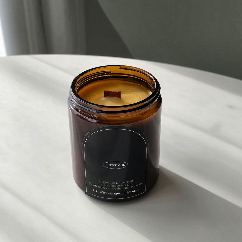 Корейское производство Jiri Mountain Natural Honey BeesWax Candle 90 г Подарочная свеча с деревянным фитилем