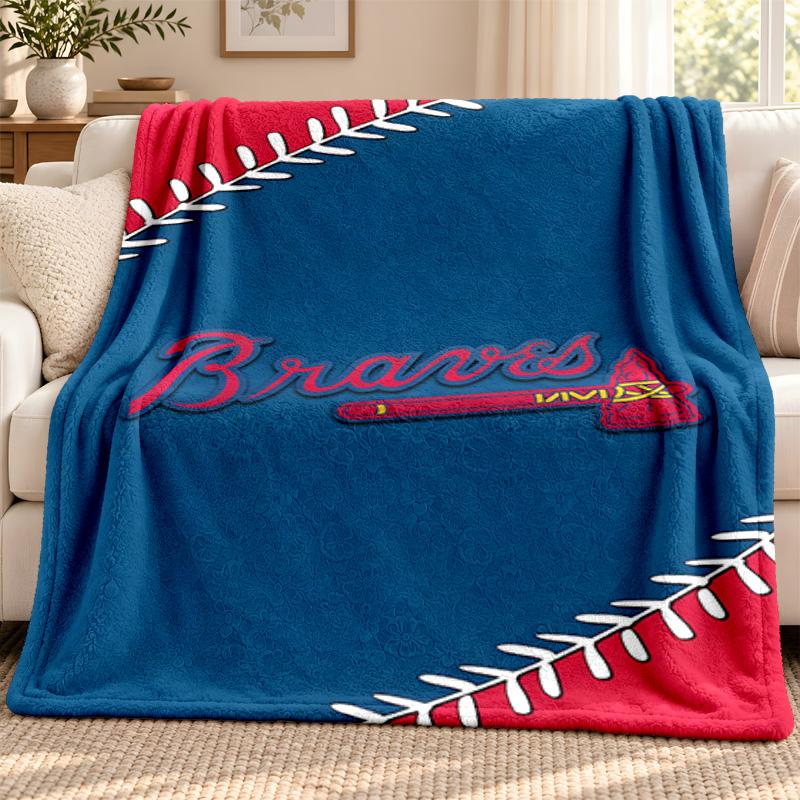 Atlanta Braves blanket Flannel Blanket Soft Cozy Plush Throw for Sofa Bed Lightweight Home Decoration Outdoor camping