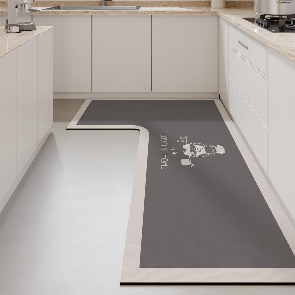 Premium Kitchen Floor Mat L-shaped Dirt-resistant Anti-slip Mat Diatom Mud Easy To Clean Foot Mat Household Quick-drying Water-absorbing Floor Mat